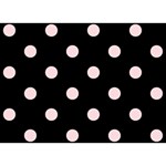Polka Dots - Pale Pink on Black Birthday Cake 3D Greeting Card (7x5)