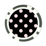 Polka Dots - Pale Pink on Black Poker Chip Card Guard
