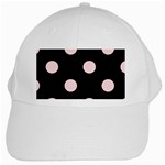 Polka Dots - Pale Pink on Black Black Cap