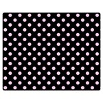 Polka Dots - Classic Rose Pink on Black Double Sided Flano Blanket (Medium)
