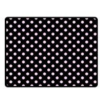 Polka Dots - Classic Rose Pink on Black Double Sided Fleece Blanket (Small) (Two Sides)