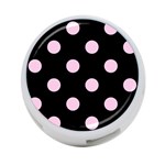 Polka Dots - Classic Rose Pink on Black 4-Port USB Hub (Two Sides)