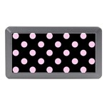 Polka Dots - Classic Rose Pink on Black Memory Card Reader (Mini)
