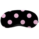 Polka Dots - Classic Rose Pink on Black Sleeping Mask