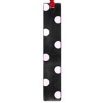 Polka Dots - Classic Rose Pink on Black Large Book Mark