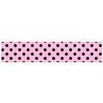 Polka Dots - Black on Cotton Candy Pink Flano Scarf (Small)