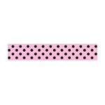 Polka Dots - Black on Cotton Candy Pink Flano Scarf (Mini)