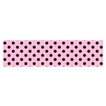 Polka Dots - Black on Cotton Candy Pink Satin Scarf (Oblong)