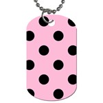 Polka Dots - Black on Cotton Candy Pink Dog Tag (Two Sides)