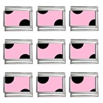 Polka Dots - Black on Cotton Candy Pink 9mm Italian Charm (9 pack)
