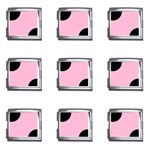 Polka Dots - Black on Cotton Candy Pink Mega Link Italian Charm (9 pack)