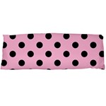 Polka Dots - Black on Cotton Candy Pink Body Pillow Case (Dakimakura) (One Side)