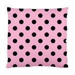 Polka Dots - Black on Cotton Candy Pink Standard Cushion Case (One Side)