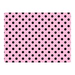 Polka Dots - Black on Cotton Candy Pink Double Sided Flano Blanket (Mini)