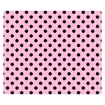 Polka Dots - Black on Cotton Candy Pink Double Sided Flano Blanket (Small)