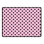 Polka Dots - Black on Cotton Candy Pink Double Sided Fleece Blanket (Small) (Two Sides)