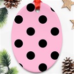 Polka Dots - Black on Cotton Candy Pink Ornament (Oval)