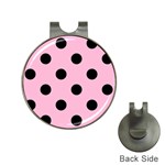 Polka Dots - Black on Cotton Candy Pink Golf Ball Marker Hat Clip