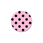 Polka Dots - Black on Cotton Candy Pink Golf Ball Marker (4 pack)
