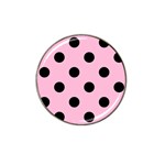 Polka Dots - Black on Cotton Candy Pink Hat Clip Ball Marker (10 pack)