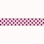 Polka Dots - Black on Cotton Candy Pink Small Bar Mat