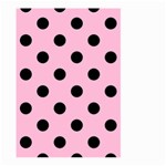 Polka Dots - Black on Cotton Candy Pink Large Garden Flag (Two Sides)