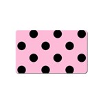 Polka Dots - Black on Cotton Candy Pink Magnet (Name Card)