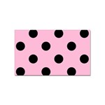 Polka Dots - Black on Cotton Candy Pink Sticker (Rectangular)