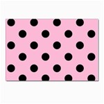 Polka Dots - Black on Cotton Candy Pink Postcard 4 x 6  (Pkg of 10)