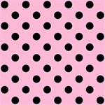 Polka Dots - Black on Cotton Candy Pink ScrapBook Page 8  x 8 