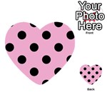 Polka Dots - Black on Cotton Candy Pink Multi-purpose Cards (Heart)