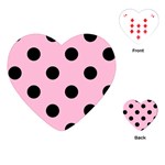 Polka Dots - Black on Cotton Candy Pink Playing Cards (Heart)