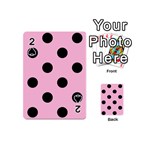 Polka Dots - Black on Cotton Candy Pink Playing Cards 54 (Mini)