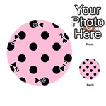 Polka Dots - Black on Cotton Candy Pink Playing Cards 54 (Round)