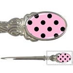Polka Dots - Black on Cotton Candy Pink Letter Opener