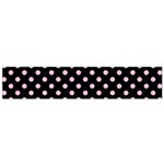 Polka Dots - Cotton Candy Pink on Black Flano Scarf (Small)