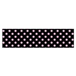 Polka Dots - Cotton Candy Pink on Black Satin Scarf (Oblong)