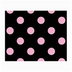 Polka Dots - Cotton Candy Pink on Black Small Glasses Cloth