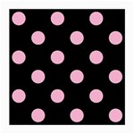 Polka Dots - Cotton Candy Pink on Black Medium Glasses Cloth (2 Sides)