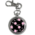 Polka Dots - Cotton Candy Pink on Black Key Chain Watch