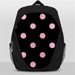 Polka Dots - Cotton Candy Pink on Black Backpack Bag