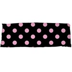 Polka Dots - Cotton Candy Pink on Black Body Pillow Case (Dakimakura) (One Side)