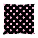 Polka Dots - Cotton Candy Pink on Black Standard Cushion Case (One Side)