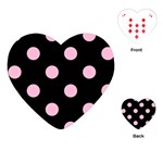 Polka Dots - Cotton Candy Pink on Black Playing Cards (Heart)