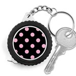 Polka Dots - Cotton Candy Pink on Black Measuring Tape