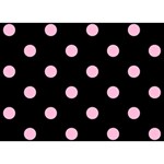 Polka Dots - Cotton Candy Pink on Black Birthday Cake 3D Greeting Card (7x5)