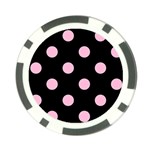 Polka Dots - Cotton Candy Pink on Black Poker Chip Card Guard (10 pack)
