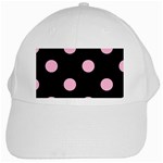 Polka Dots - Cotton Candy Pink on Black Black Cap