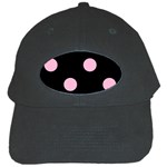 Polka Dots - Cotton Candy Pink on Black Black Cap