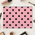 Polka Dots - Black on Light Pink Cosmetic Bag (XL)